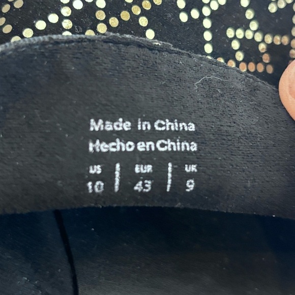 ALDO Sz 10 Loafer Slip On Suede Gold Graphic Pattern Almond Toe NEW WITH TAG - Picture 10 of 10